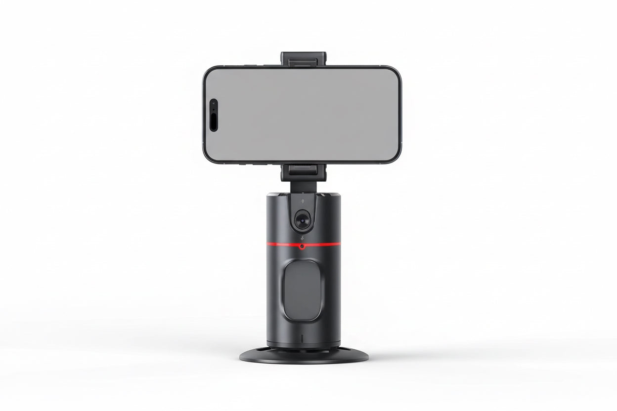 Auto Face Tracking Tripod 360° Rotation, Auto Tracking Phone Holder Remote Moving Tripod for Live Video Vlog