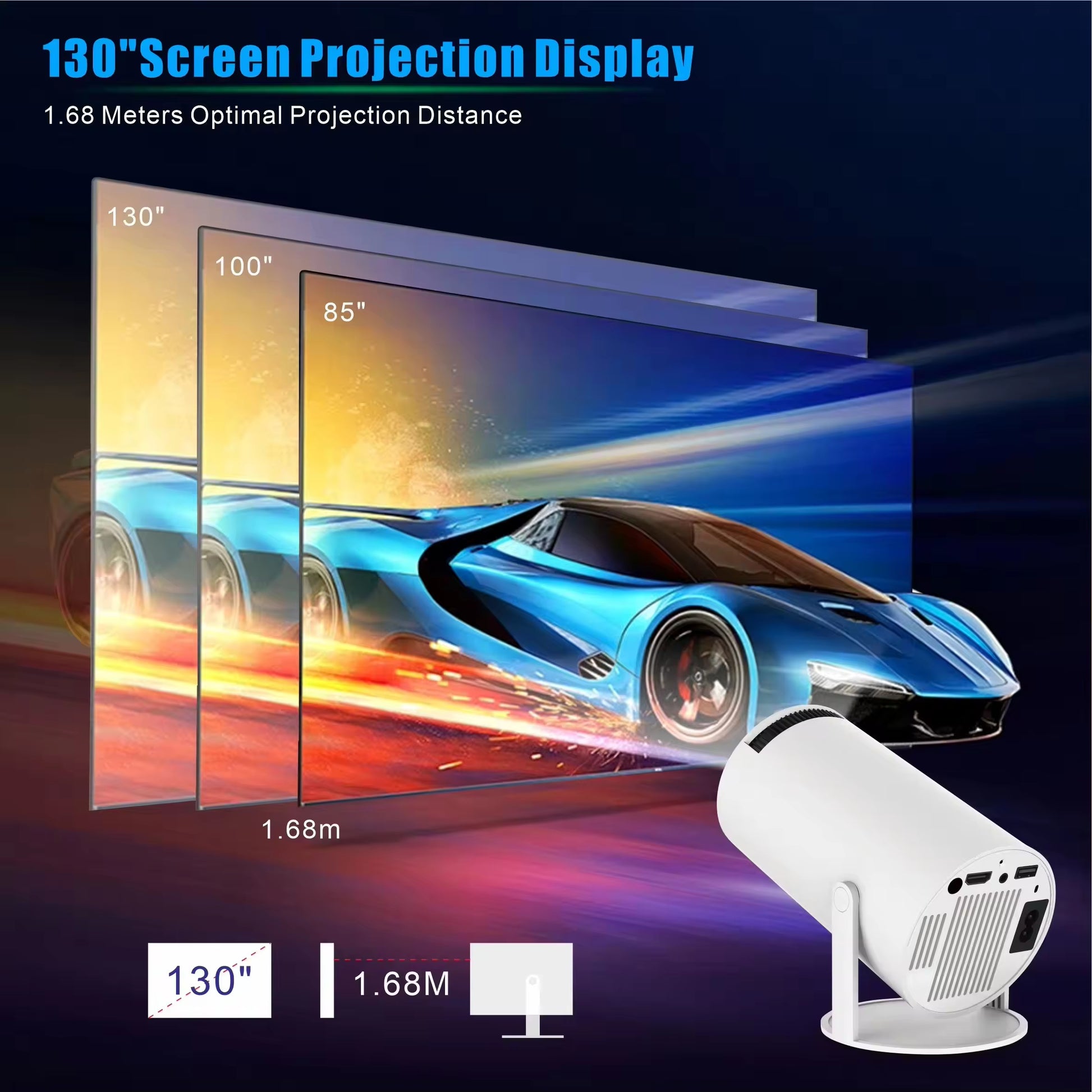 HY300 Smart Portable Projector Android 11 Dual WIFI LCD 1080P Video 720P Home Theater Projector 1080P Projectors
