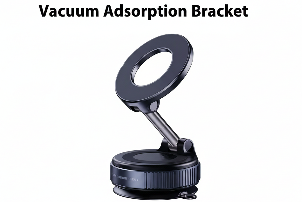Strong Magnetic Car Phone Holder Foldable Design 360° Adjustable Vacuum Mount for Car/Desk/Bathroom/Universal Use