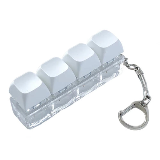 Mechanical Keyboard Fidget Keychain Stress Anxiety Relief Portable Travel Quiet Kids Adults 4 Keys Clicking Sensory Keycap Toy